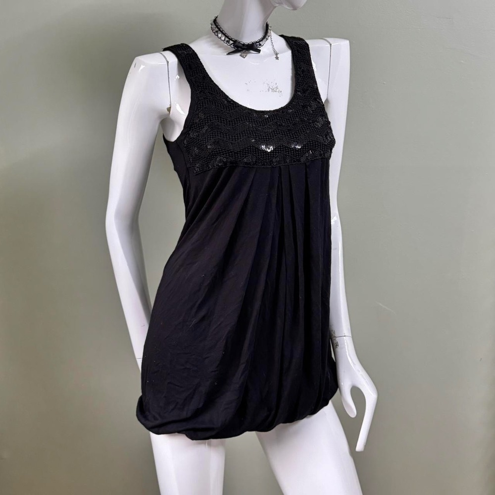 Océane Paris Black Sequin‎ Bubble Hem Tunic Mini Dress – Size T1 (XS/S)
